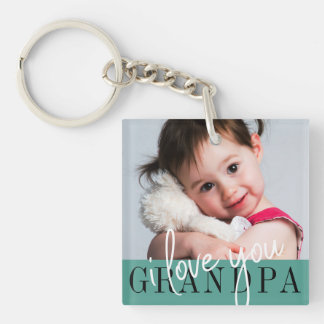 I Love You Grandpa Custom Photo Keychain