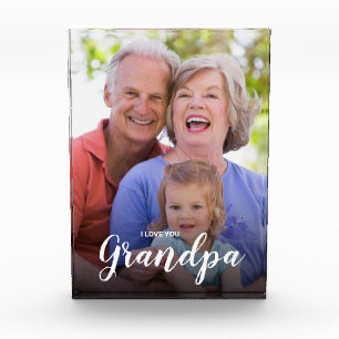 I Love You Grandpa Custom vertical Photo Block