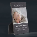 I Love you Grandpa Introducing baby photo birth Plaque<br><div class="desc">A unique way of introducing and announcing baby's birth to the special members of your family, starting with grandpa. Grandparents, aunts, uncles, godparents, would delight in receiving this keepsake photo plaque easel with personalised details of baby's name, birth date, time, weight and length (edit with information you want to include)....</div>
