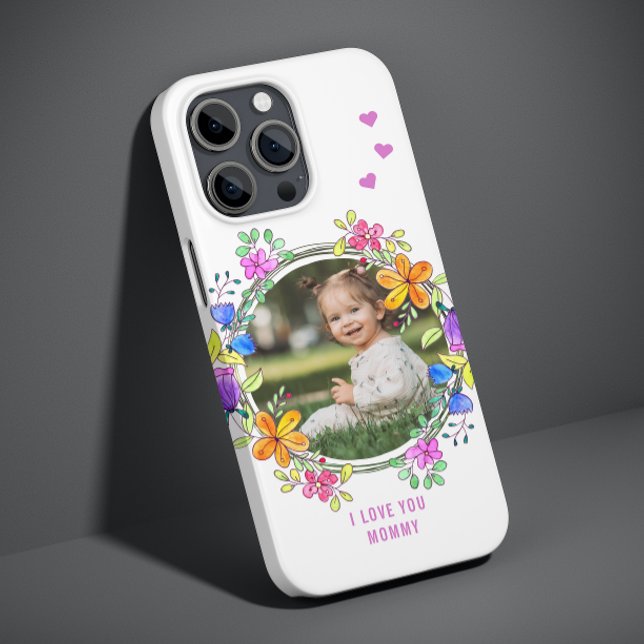 I LOVE YOU GRANNY Photo Colourful Floral Modern Case-Mate iPhone Case (Creator Uploaded)