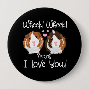 I Love You Guinea Pig Cavy Roddent 10 Cm Round Badge