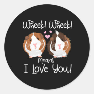 I Love You Guinea Pig Cavy Roddent Classic Round Sticker