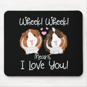 I Love You Guinea Pig Cavy Roddent Mouse Pad