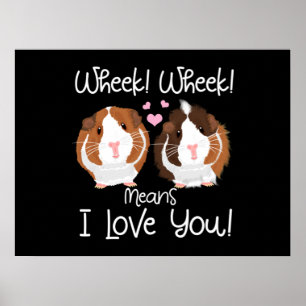 I Love You Guinea Pig Cavy Roddent Poster