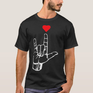 I Love You Hand Sign ASL Gift for Men Women Kids V T-Shirt