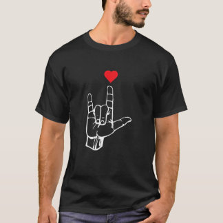 I Love You Hand Sign ASL Gift For Men Women Kids V T-Shirt