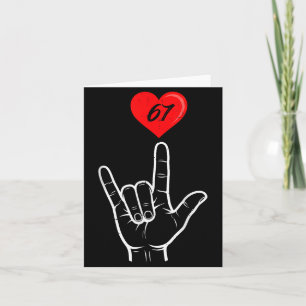 I Love You Hand Sign Asl Heart 67 Women Kids Men V Card
