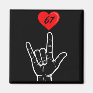 I Love You Hand Sign Asl Heart 67 Women Kids Men V Magnet