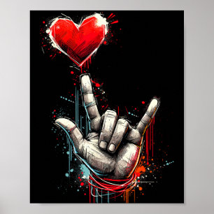 I Love You Hand Sign Asl Heart Women Kids Men Vale