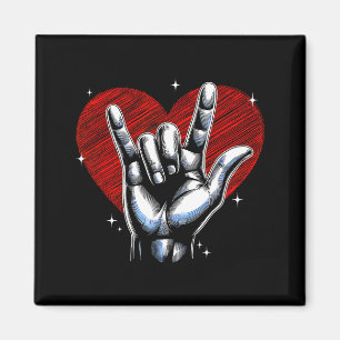 I Love You Hand Sign Asl Heart Women Kids Men Vale Magnet
