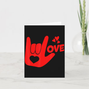 I Love You Hand Sign Asl Valentine Day Funny Wome  Card