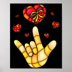I Love You Hand Sign Language Asl - Hearts Valenti