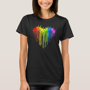 I Love You Hand Sign Rainbow Heart ASL Gay Pride L T-Shirt