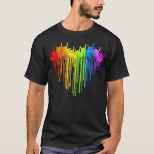 I Love You Hand Sign Rainbow Heart Asl Gay Pride T-Shirt