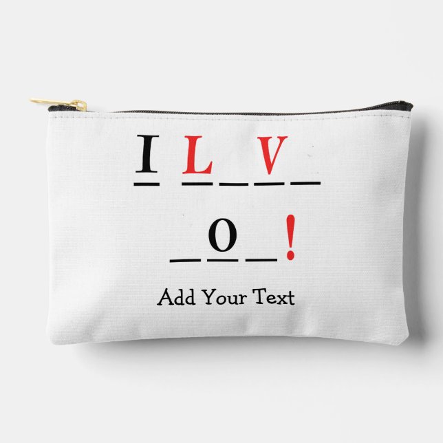 I Love You-Hangman Style by Shirley Taylor Accessory Pouch (Front)