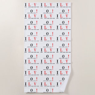 I Love You-Hangman Style by Shirley Taylor Beach Towel