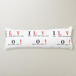I Love You-Hangman Style by Shirley Taylor Body Cushion