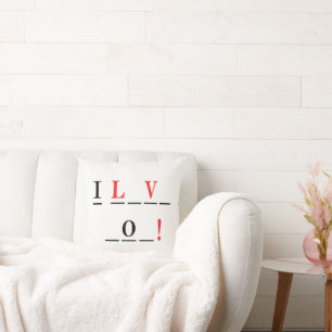 I Love You-Hangman Style by Shirley Taylor Cushion