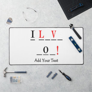 I Love You-Hangman Style by Shirley Taylor Desk Mat