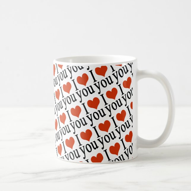 I love you - heart coffee mug (Right)