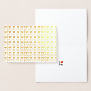 I love you - heart gold foil card