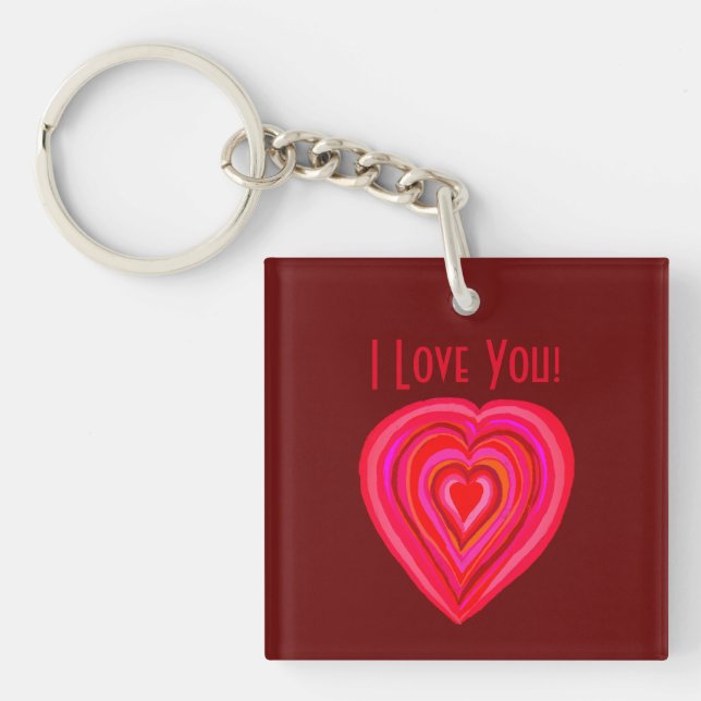 I love you heart key ring (Front)