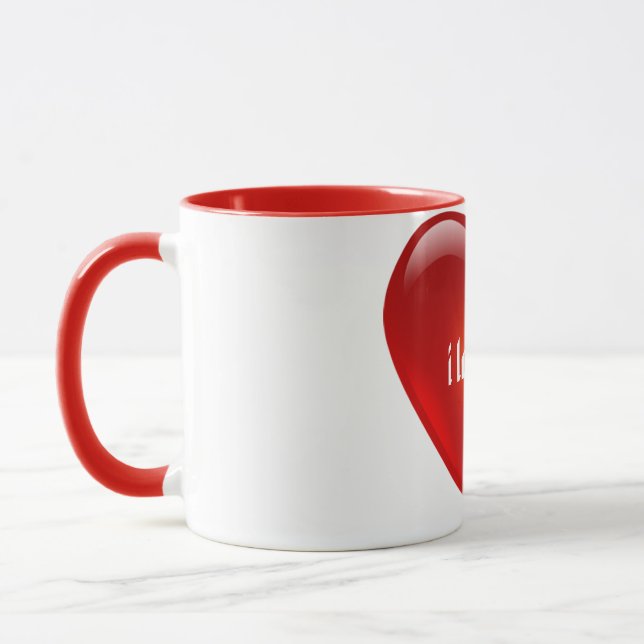 i love you heart mug (Left)