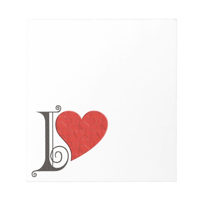 I LOVE YOU - Heart Notepad (Front)
