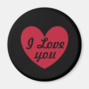 "I love you" heart on black Magnet