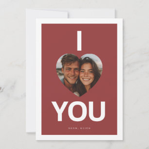 I Love You Heart Photo Valentine Holiday Card