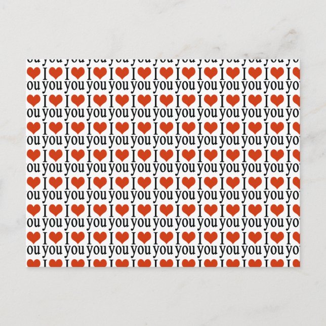 I love you - heart postcard (Front)