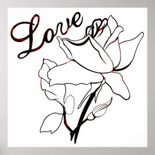 I Love You Heart Roses For Valentine's Day Poster