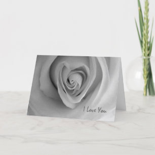 I Love You Heart Shaped Rose Valentine Holiday Card