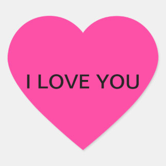 "I LOVE YOU" Heart Shaped Sticker