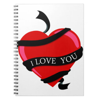 I Love You Heart Spiral Notebook