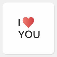 I love YOU Heart Sticker