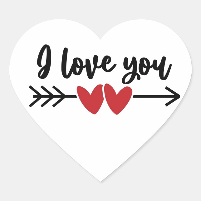I Love You  Heart Sticker (Front)