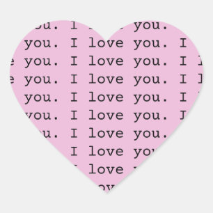 "I love you" Heart Sticker