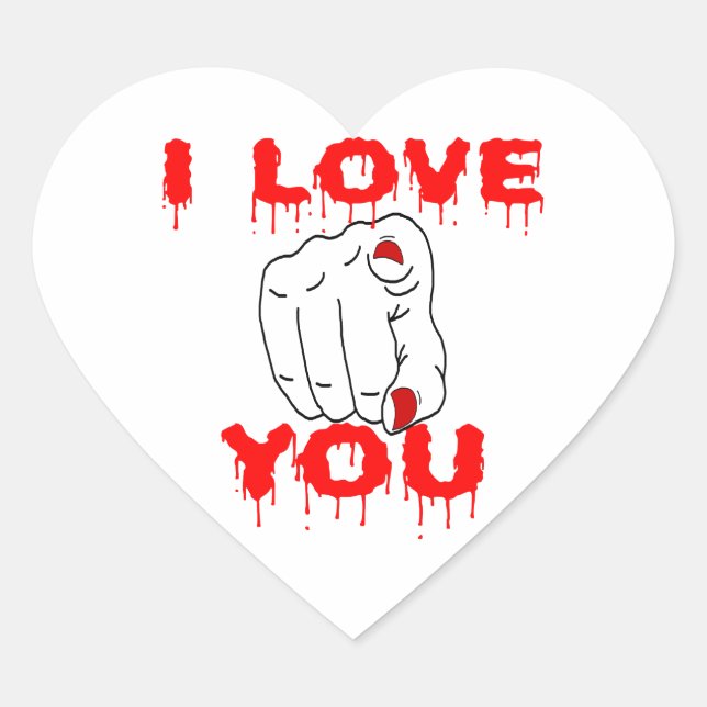 I Love You Heart Sticker (Front)