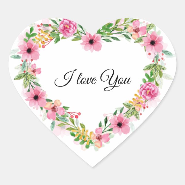 I love You Heart Stickers (Front)