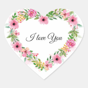 I love You Heart Stickers