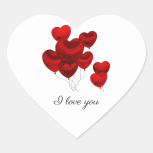 I Love You Heart Stickers