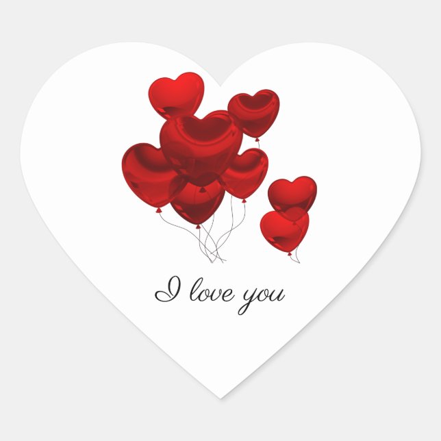 I Love You Heart Stickers (Front)