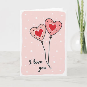 I Love You Hearts Balloons Card