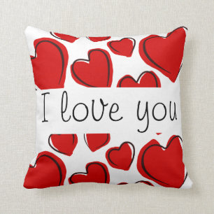 I Love You - Hearts Cushion