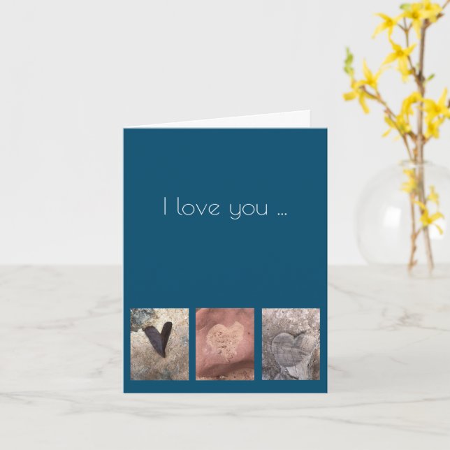 I love you hearts greeting card (Yellow Flower)