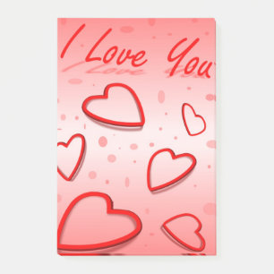"I LOVE YOU" HEARTS POST-IT NOTES
