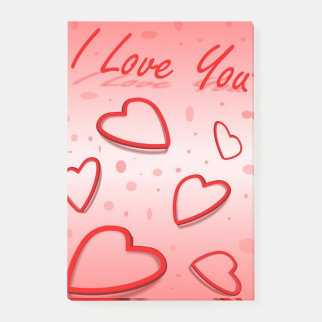 "I LOVE YOU" HEARTS POST-IT NOTES (Front)