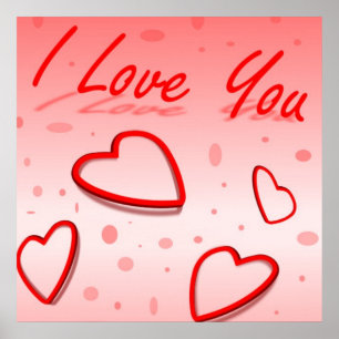 "I LOVE YOU" HEARTS POSTER