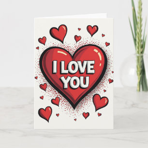 I Love You Hearts Romantic Card